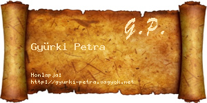 Gyürki Petra névjegykártya